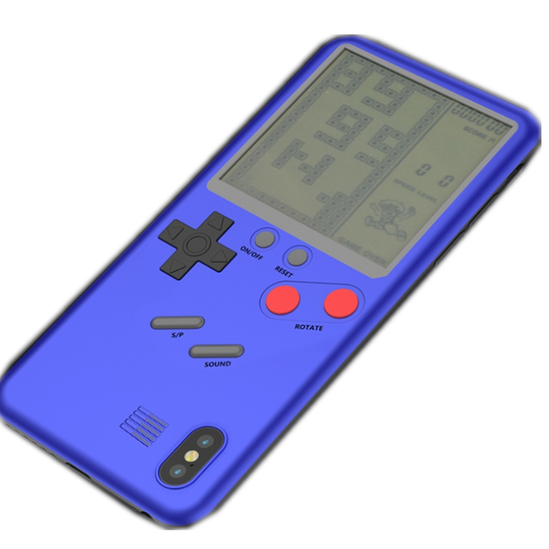 游戏机手机壳苹果7抖音同款iphone6/7/8plus iphonex俄罗斯方块6sp减压苹果X[蓝色]游戏手机壳