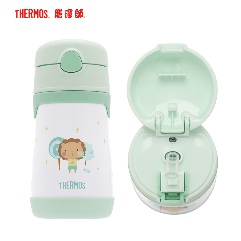 膳魔師(THERMOS)保温杯 TCKC-350儿童水杯保温吸管杯 高真空316L不锈钢便携杯夏季保冷饮水杯