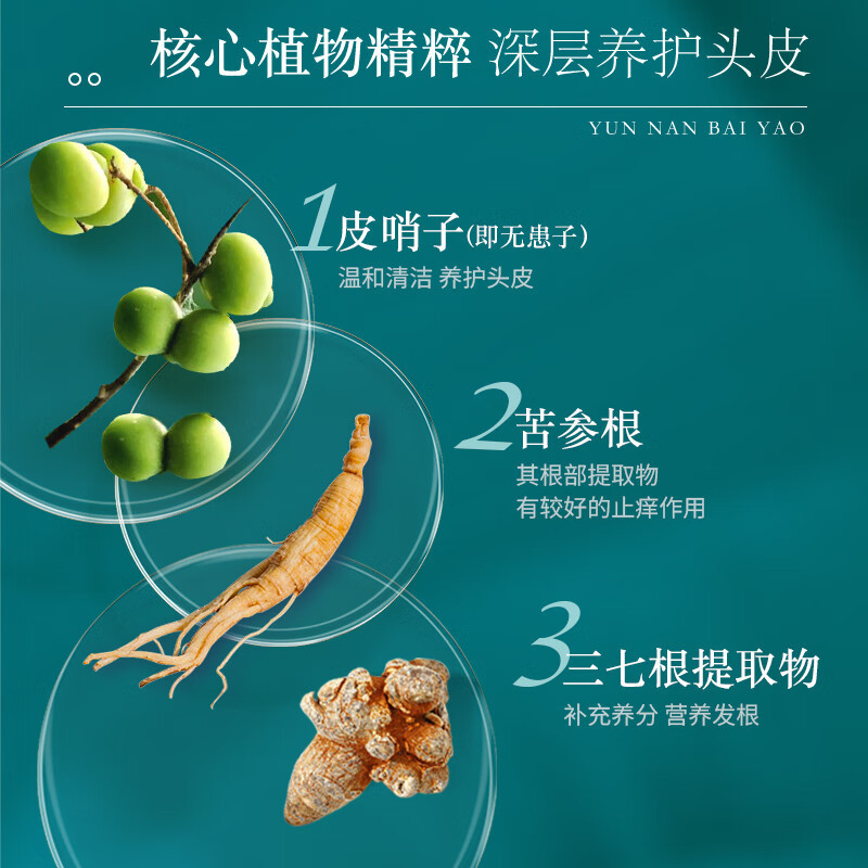 云南白药 养元青洗发水控油止痒蓬松清爽舒缓止痒护发洗发露洗头膏500ml高清大图