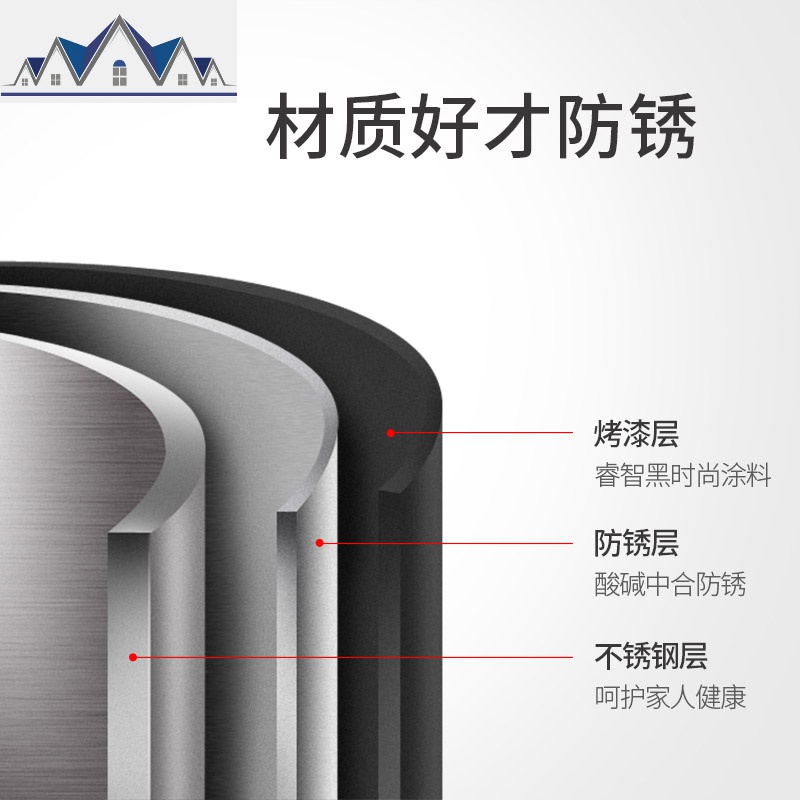 不锈钢厨房置物架落地多层三角形转角架黑色放锅架子收纳架多功能 三维工匠高清大图