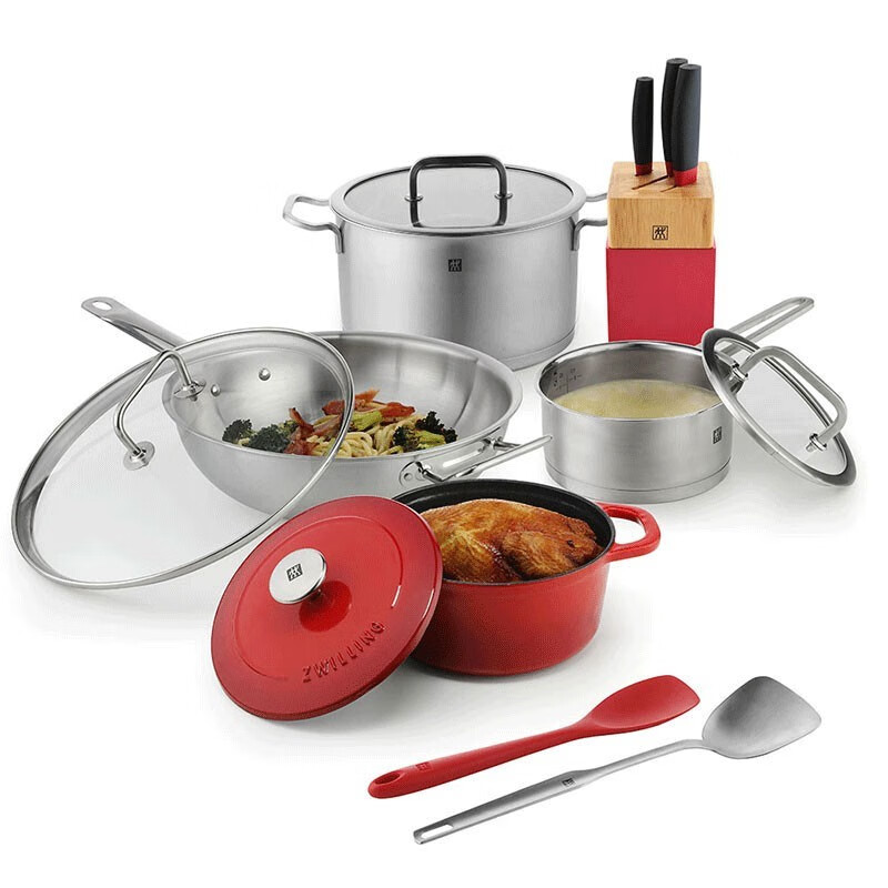双立人 ZW-C137 刀具锅具套装煎锅炒锅厨具炊具 食尚厨房组合套装十件套