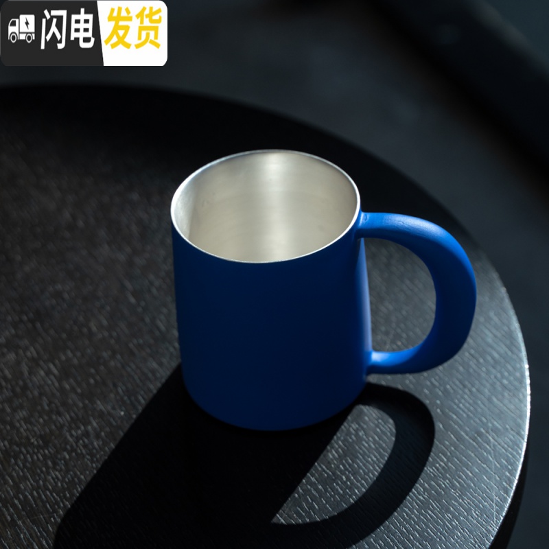 三维工匠十六開 ◤理想之蓝 纯色 陶瓷银彩 马克杯 大容量水杯礼品咖啡杯 银彩款容量:480咖啡器具高清大图
