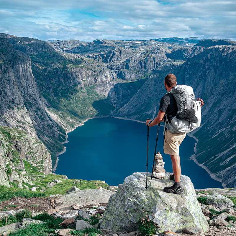 趣游帮 Q611 登山杖 户外徒步野营手杖 直柄三节登山杖可折叠高清大图