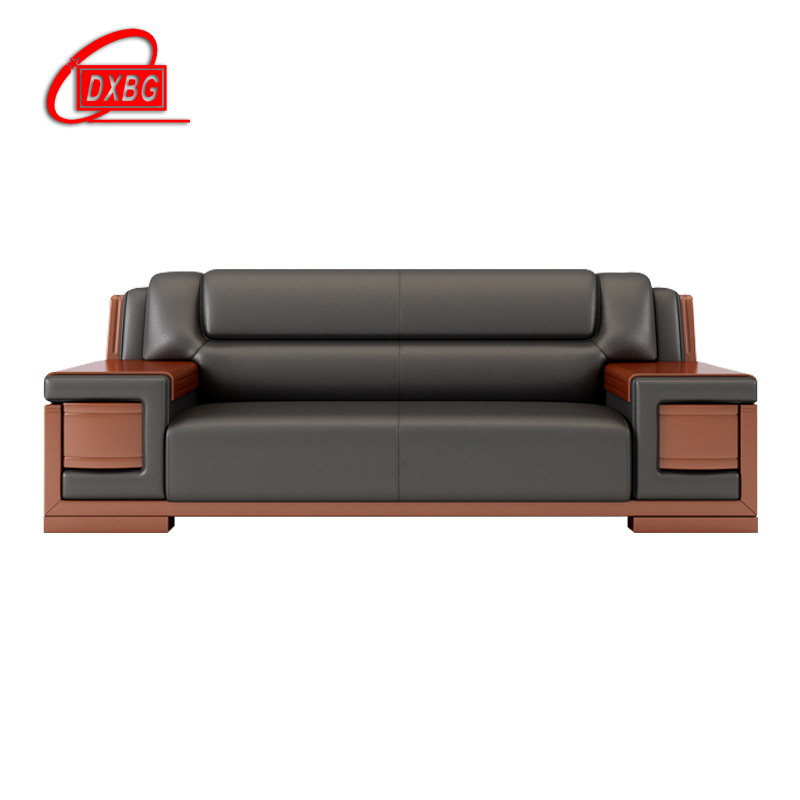 DXBG办公沙发茶几商务现代中式组合办公室接待会客真皮沙发[工厂现做 7天内发货]