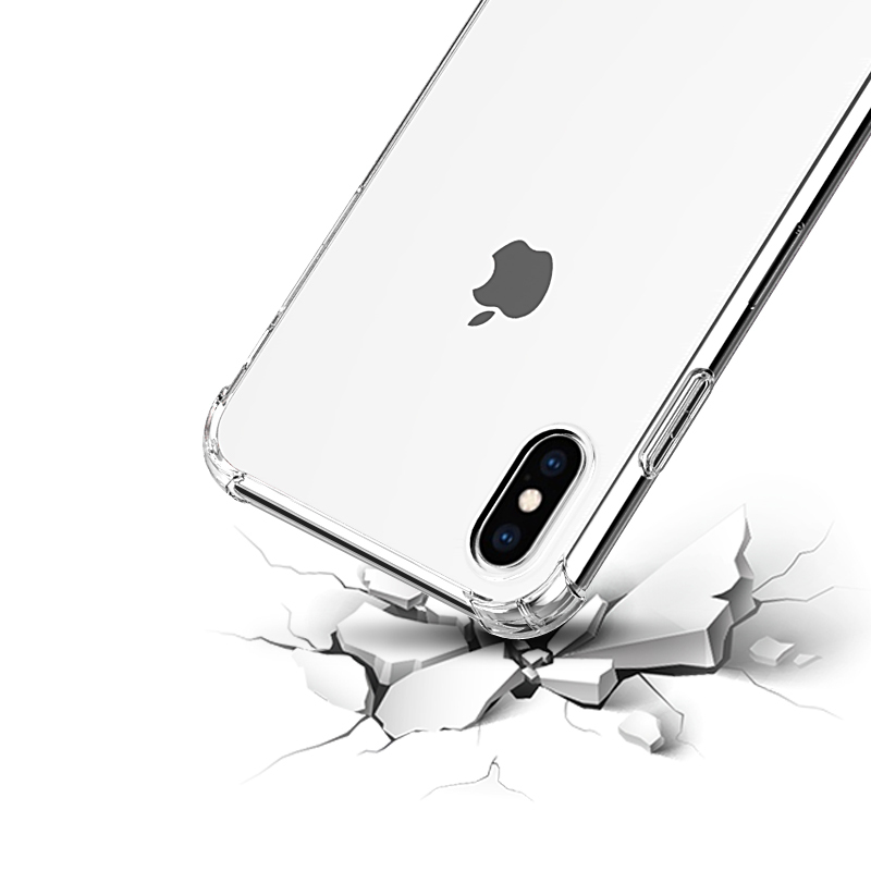 ESCASE 苹果iPhoneX/Xs手机壳手机套iphone手机壳强保护防摔款女 苹果手机套透明硅胶软壳简约男款 透白
