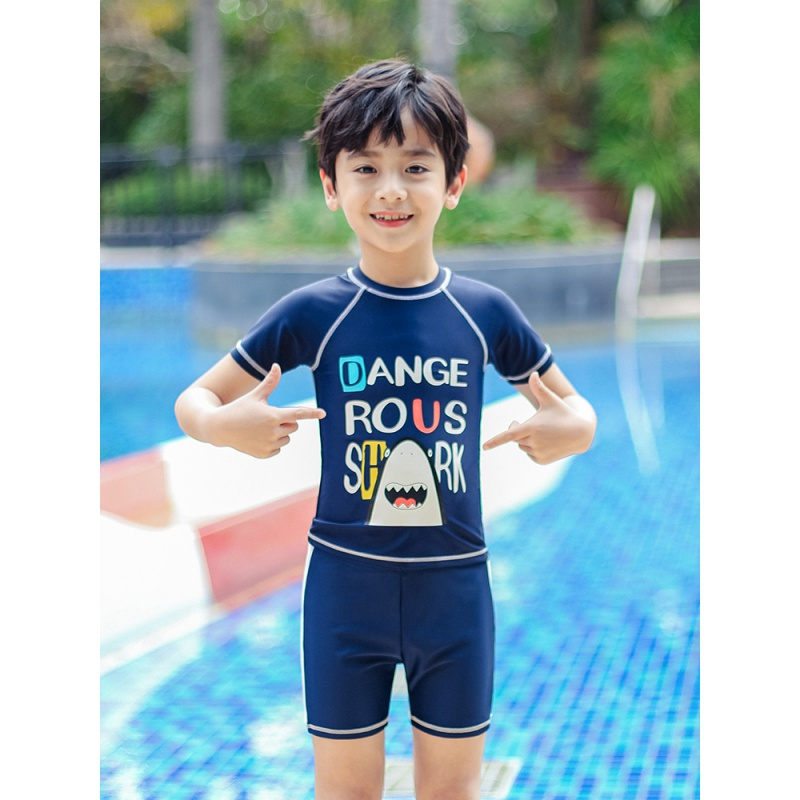 儿童泳衣男童泳裤小中大童分体游泳衣男孩宝宝大码速干游泳衣