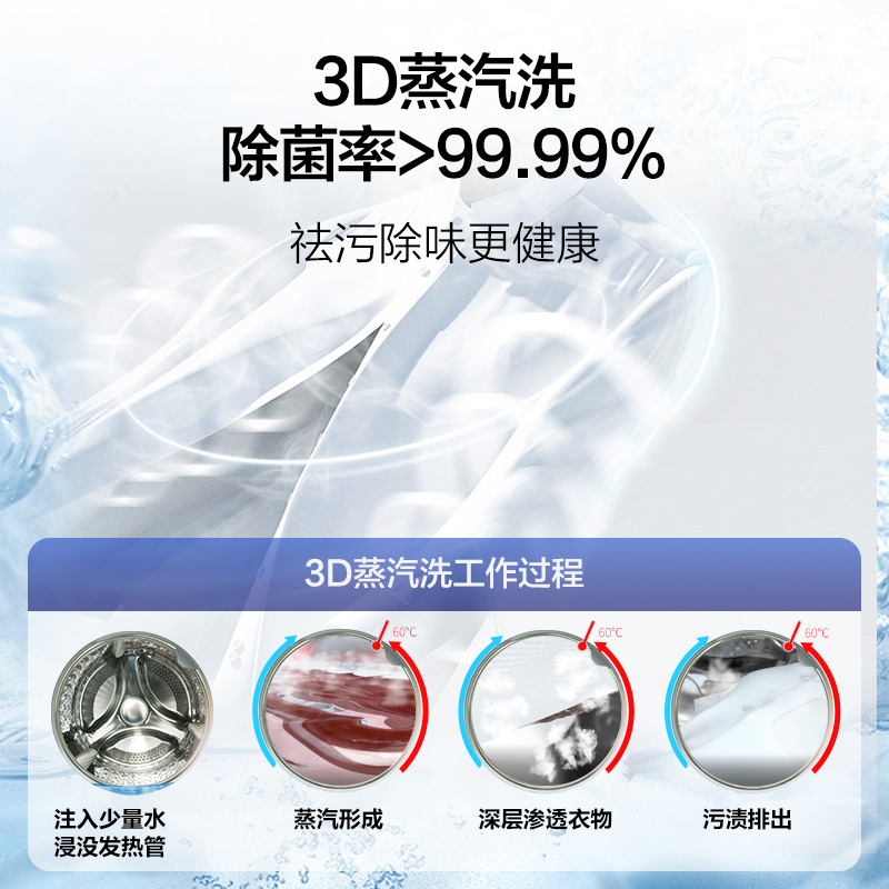 威力12公斤变频大容量全自动滚筒洗衣机带烘干洗烘一体机 15分钟快速洗 高温洗 XQG120-1216DPHX钛金灰高清大图