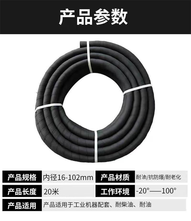 盛京联硕 耐油耐酸碱橡胶管 内径38mm 20米 卷高清大图