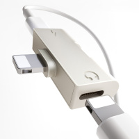 颖果 苹果iPhone7plus/8/x/xs/xr/耳机转接头 双lightning充电听歌转换器 苹果耳机转接线灰