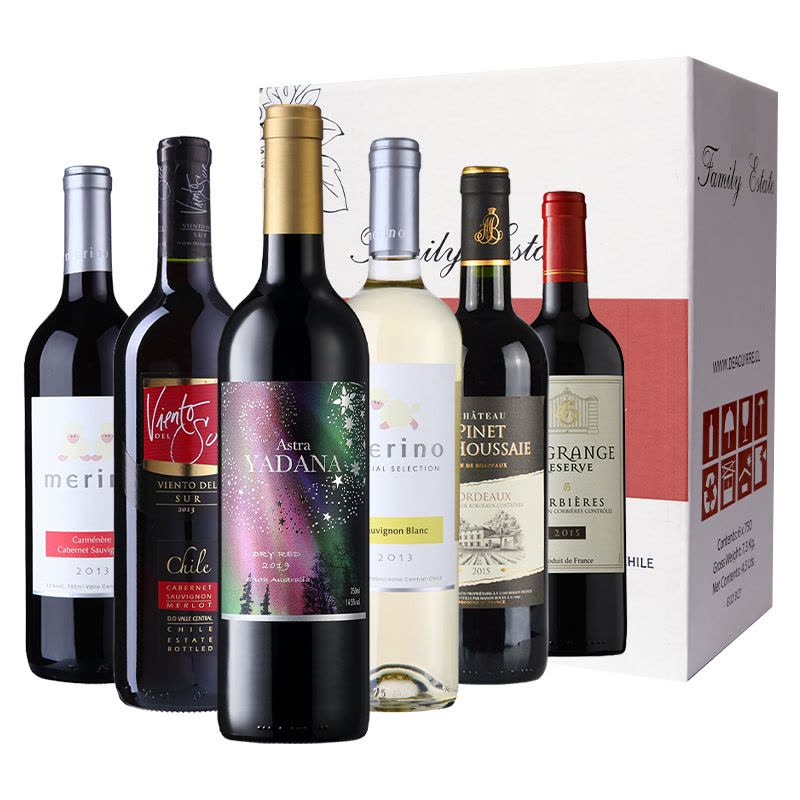 智利进口红酒 美丽羊·6款原装进口葡萄酒整箱组合装 750ml*6瓶图片