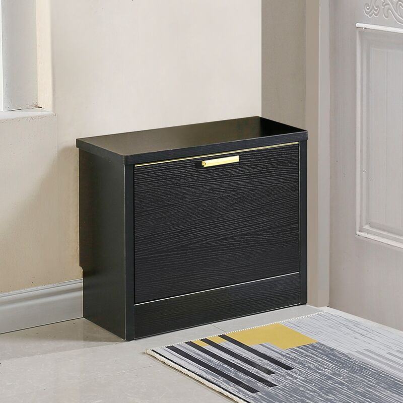 超薄翻斗式鞋柜简约现代17cm黑色储物柜家用省空间小户型口鞋柜视频