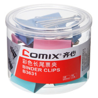 齐心(COMIX)B3631 1#长尾票夹50mm(12只/筒).NX