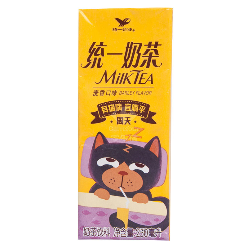 统一奶茶麦香口味250ml箱装(24包/箱)