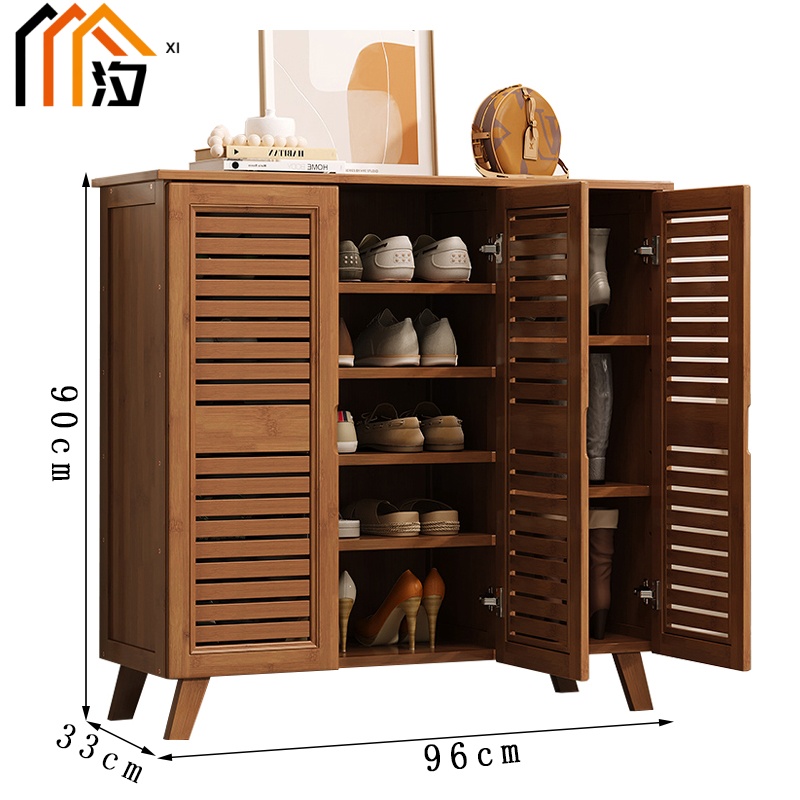 汐木质鞋柜三门个高清大图