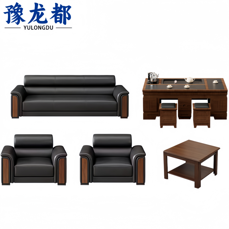 豫龙都沙发3+1+1+茶几+方几套高清大图