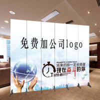 定制LOGO屏风隔断客厅玄关酒店办公室折叠移动装饰背景墙折屏 10扇夹板（4米宽1.8米高）_47_405