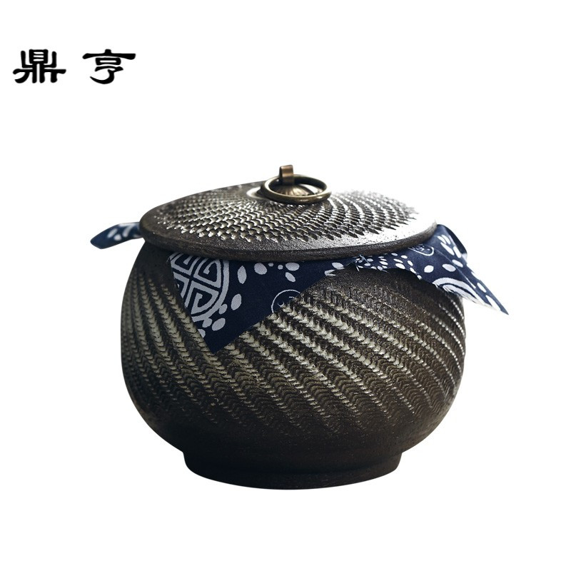 鼎亨 手工跳刀陶瓷茶叶罐茶洗 普洱散茶罐储物罐杯洗水洗