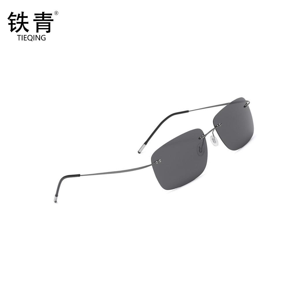 铁青无框偏光眼镜PG12 个 枪框灰片