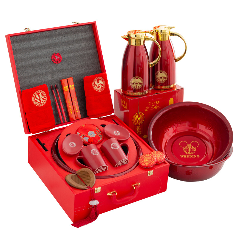 栩墨轩婚庆套装 高级嫁妆婚礼 圆喜套装20件(木质礼盒装)高清大图