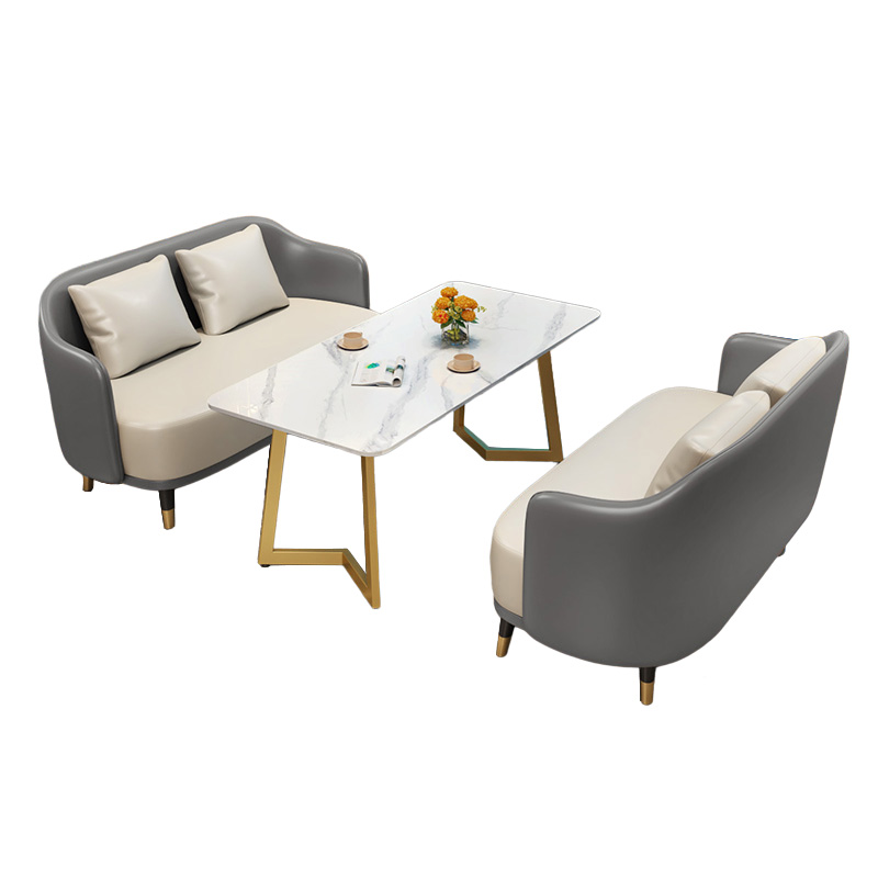 悦兴诚接待沙发组合130*62*75cm(2+2+茶几)套高清大图