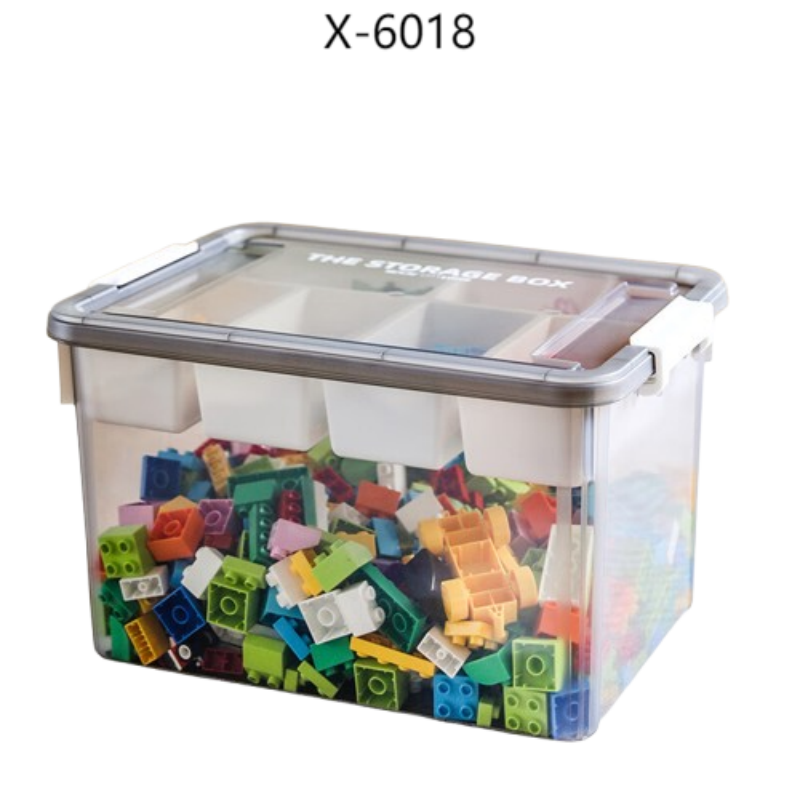 禧天龙(Citylong) X-6018分层收纳箱3个装(烟熏灰)透明大容量收纳箱43L高清大图