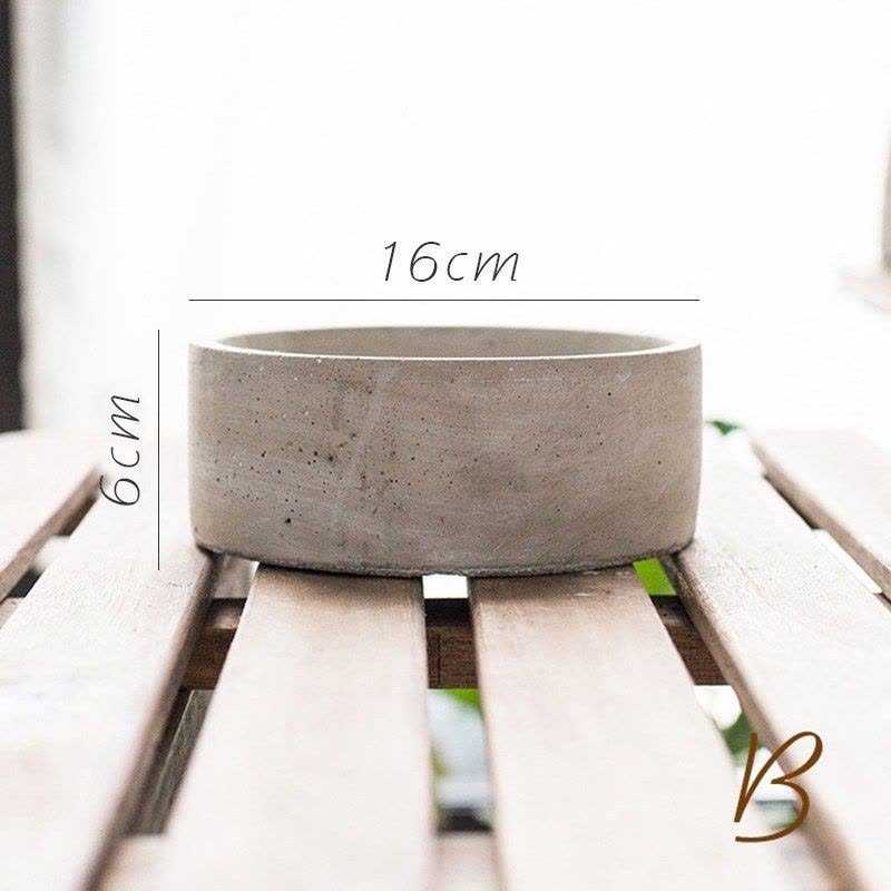 家柏饰(CORATED)多面体几何混凝土花盆花器花篮现代简约花园装饰桌面装饰 B小圆矮柱 中图片