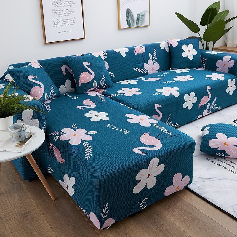 弹力懒人沙发套罩通用型全包萬能套北欧简约布艺沙发垫全盖 火烈鸟之恋 S码(沙发长度90-140cm适用)一般适合单人沙发