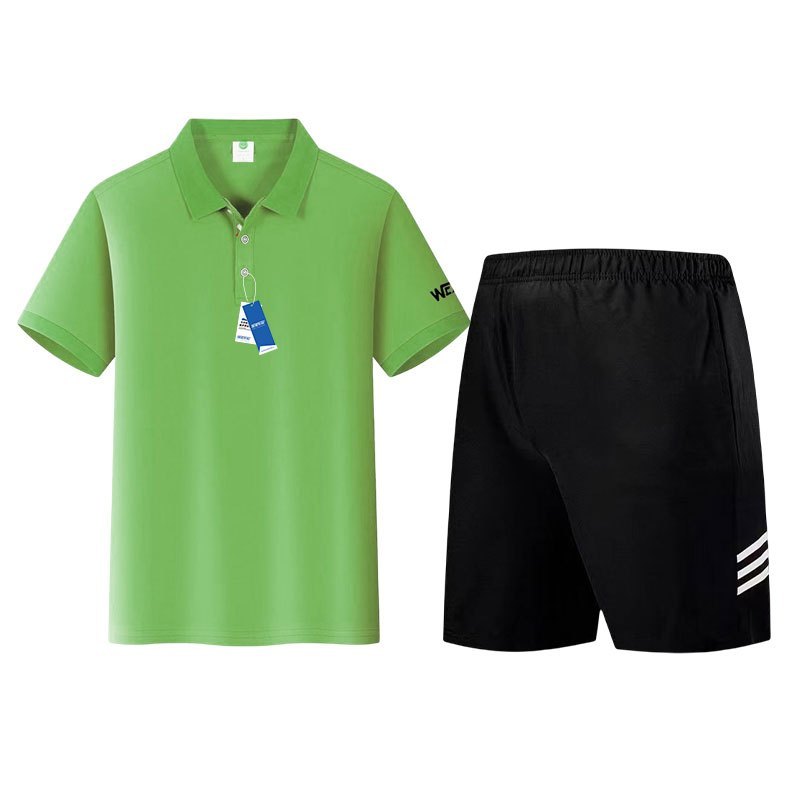 安居先森1818a运动套装运动t恤运动短裤男款95棉5氨纶绿色女款m3xl