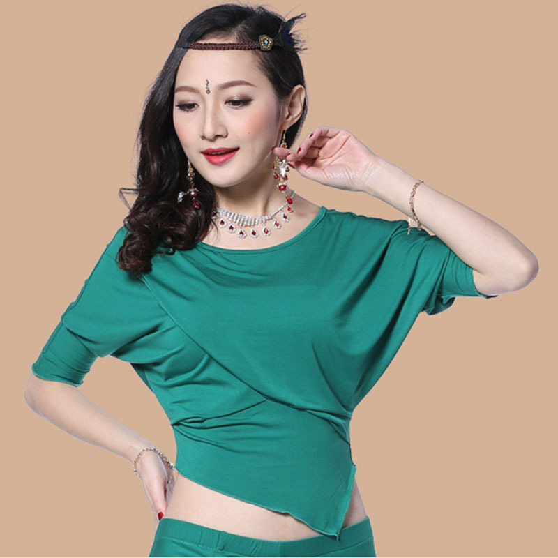 飞魅肚皮舞上衣2017新款舞蹈服装衣服莫代尔蝙蝠袖肚皮舞上装