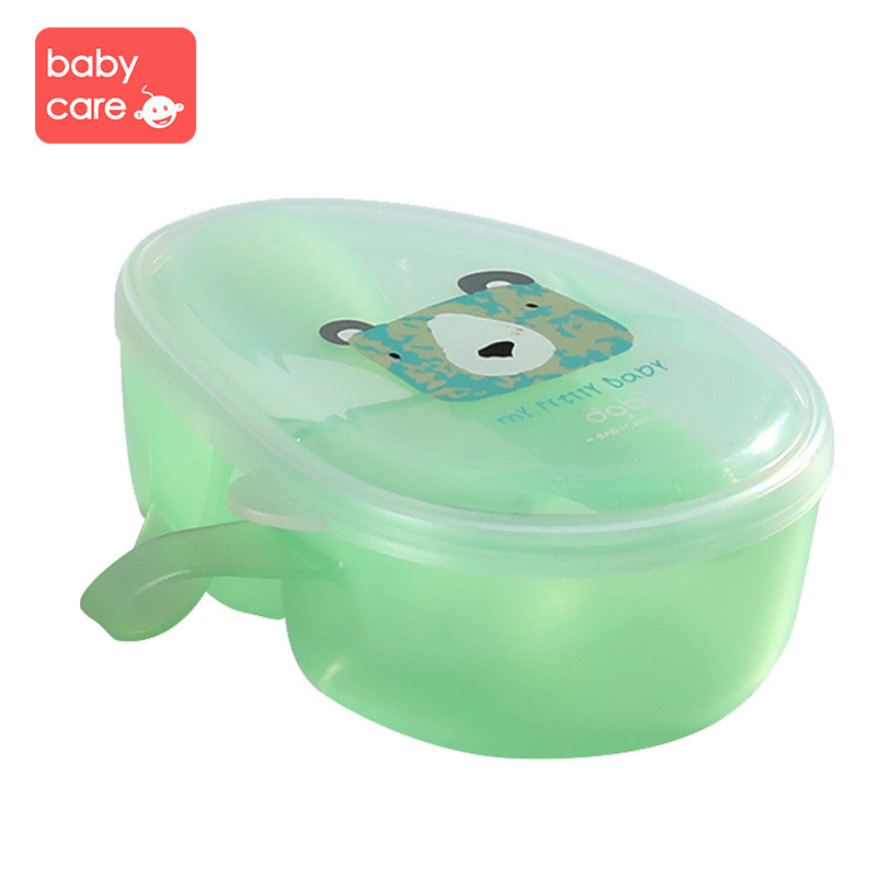 babycare 儿童餐具套装 婴儿碗勺套装宝宝吃饭辅食碗防摔保温碗 珀绿 2360