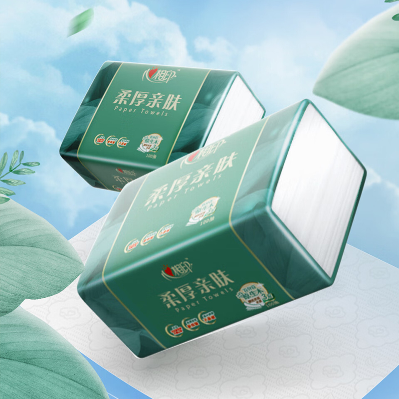 心相印抽纸3包*1提(100抽/包)DT100高清大图