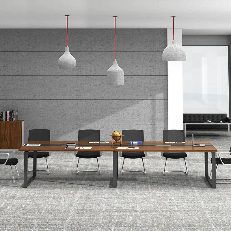 双朗 钢架会议桌按米计算 SL-SF102575B 1000*1500*750mm 胡桃色 米高清大图