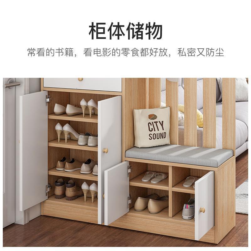森美人客厅隔断柜简约现代进间厅柜玄关柜双面置物架屏风鞋柜储物柜子高清大图