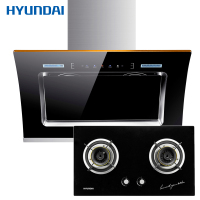 韩国现代(HYUNDAI)侧吸式抽油烟机燃气灶具烟灶套餐套装吸油烟机两件套 触控式 2733+700 18m³天然气