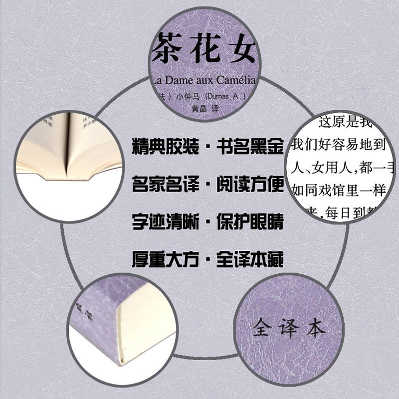 中文无删减足本 茶花女 小仲马 世界文学名著小说全版无删减 全译本 原著原版 外国世界经典文学名著小说书籍正版千家集 区高清大图