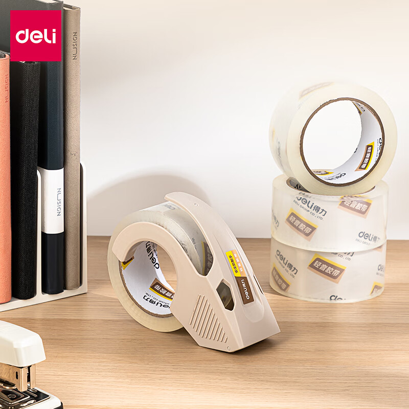 得力jd82轻音封箱胶带 48mm*80m*55um (高透)(1卷/套)1中12套