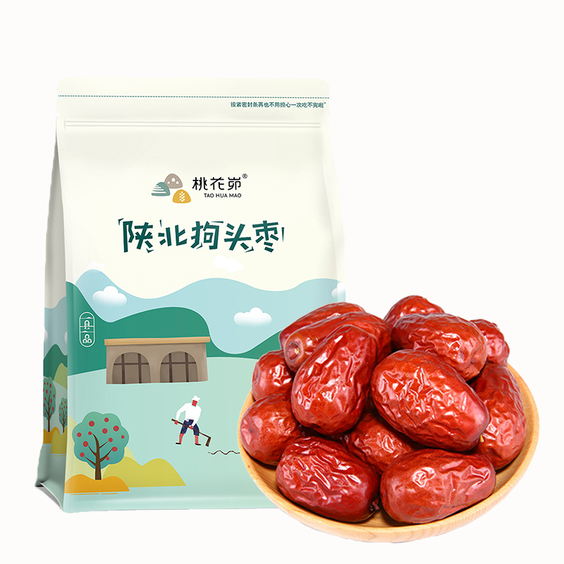 [中华特色]米脂馆 陕北狗头枣 陕西特产 正宗大红枣 大枣零食500g/袋
