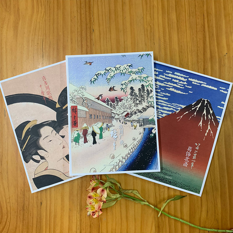 [正版]出类艺术画片集 歌川广重浮世绘作品集礼盒装赠藏书票文艺唯美世界名画装饰画版画创意送礼鉴赏收藏小清新明信片高清大图