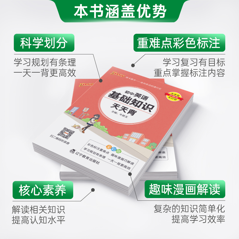 物理 初中通用 [正版]2023新版初中英语基础知识天天背七年级八九年级词汇语法手册核心单词短语大全中考复习资料掌中宝口