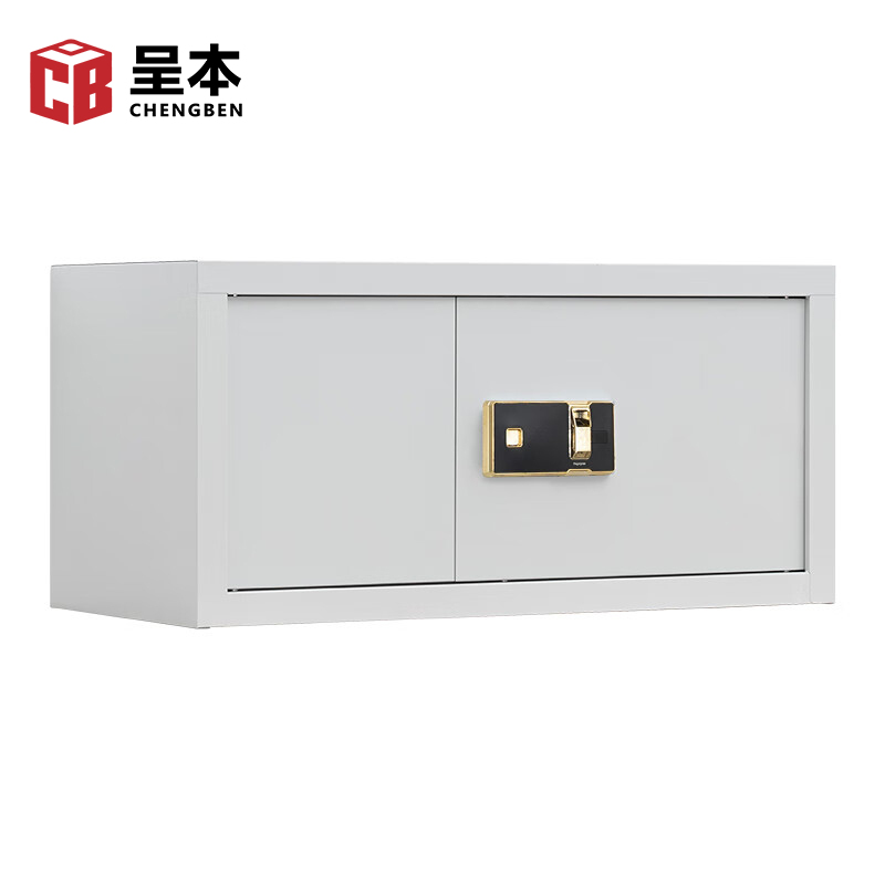 呈本CB-Z6保密文件柜 指纹锁 顶柜资料柜钢制带锁储物柜员工柜 防盗铁皮柜 灰白色高清大图
