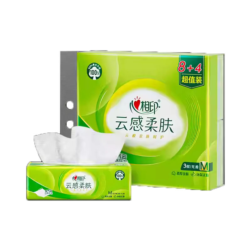 心相印 云感78抽三层立体压花塑装纸面巾*6提 DT18078(12包装)高清大图