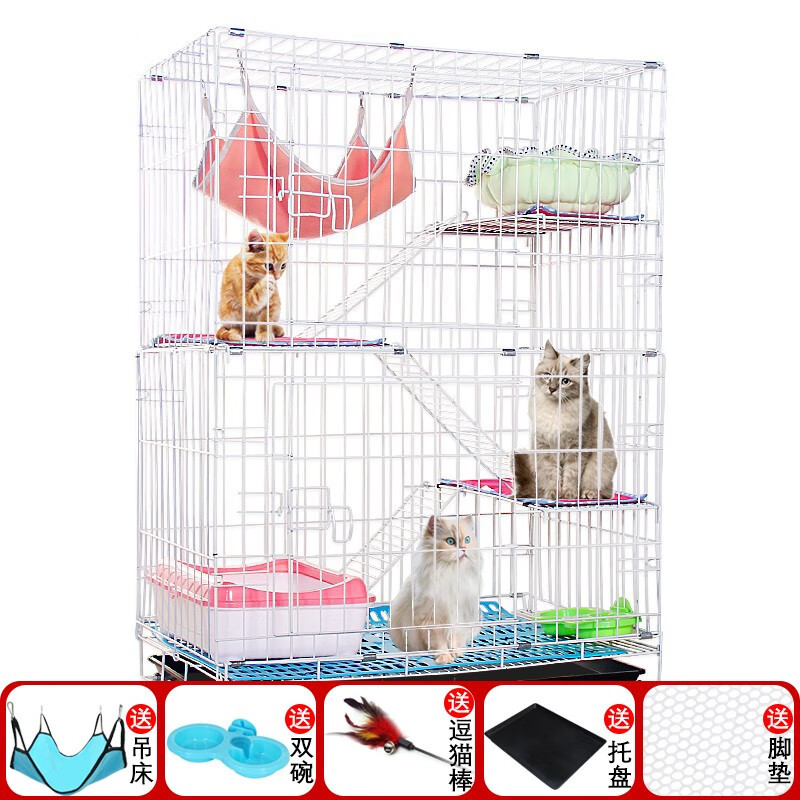 猫笼加粗可折叠猫笼子大号家用猫别墅双层三层四层猫舍猫窝猫产房猫咪用品