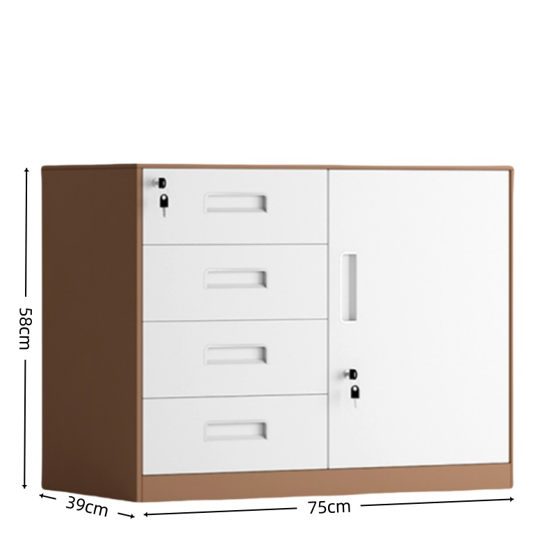 智叶舟矮柜文件柜偏四抽750*390*580mm台高清大图