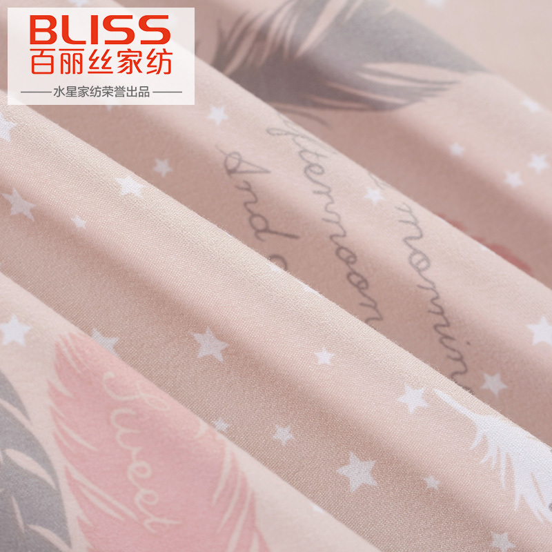 百丽丝(BLISS) 水星家纺出品磨毛印花四件套飞舞翩翩保暖床单被套180×200cm床上用品