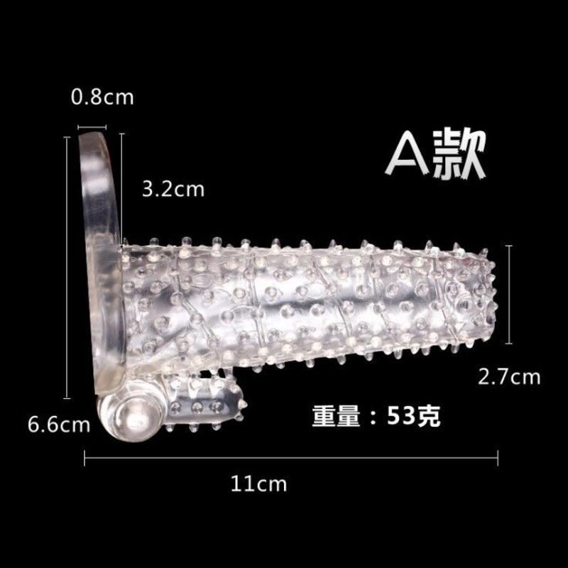 正天震动狼牙套夫妻房事激情用具男用阴茎毛刺套成人情趣用品调情 A款透明色毛刺震动狼牙套