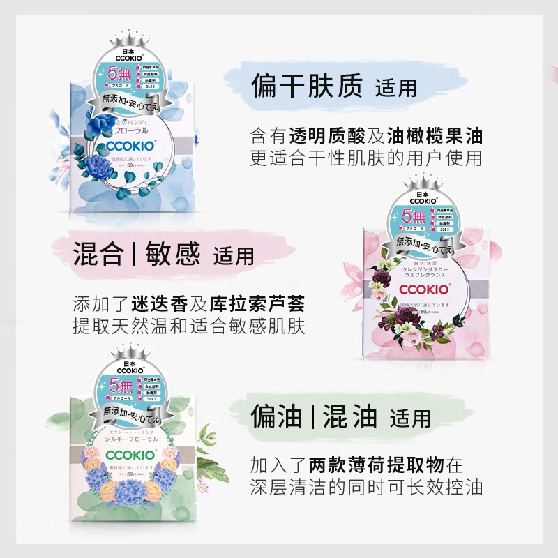 CCOKIO 日本乳木果进口洁面皂植物除螨清洁香皂洗面洗澡沐浴洗脸皂女男士 油性肌适用 80g 1块 赠皂盒+起泡网高清大图