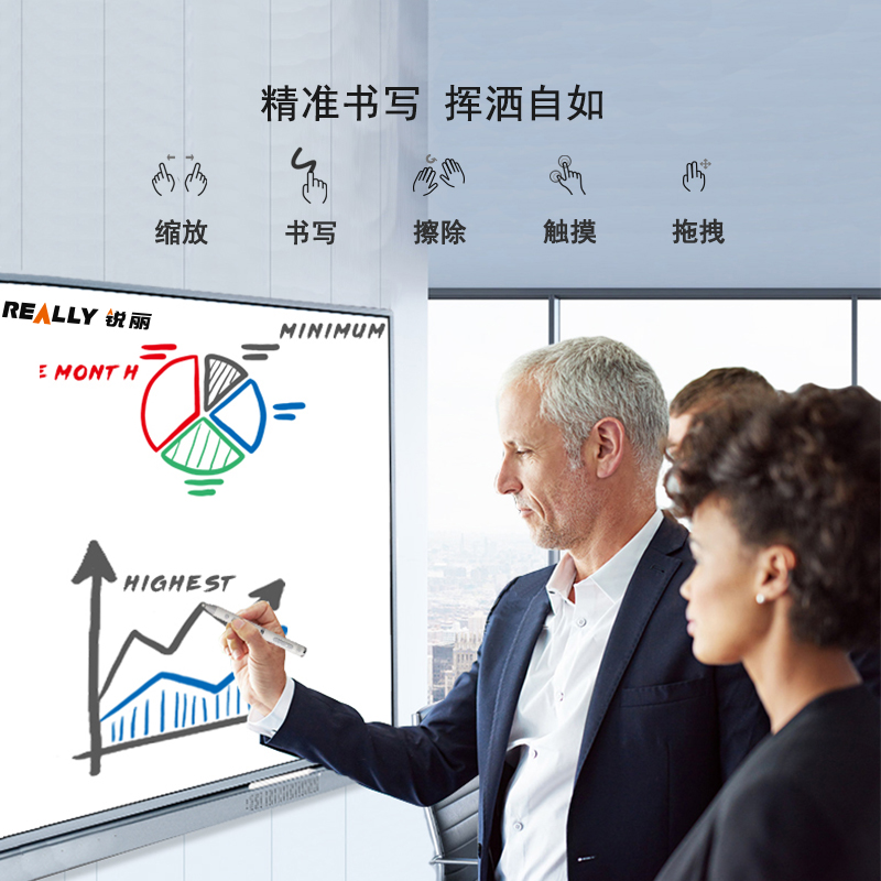 锐丽 Really RLCD-110I5 100英寸 智能触控一体机电子白板 全能电视 显示器 平板电视 投影仪高清大图