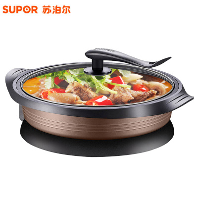 苏泊尔 多功能煎烤机 JJ34D801-180 家用不粘锅 韩式电烤炉 电火锅 炒菜 电热锅 煎锅 烤锅 6L 大容量