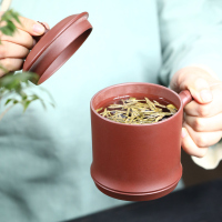 金镶玉蒋旭东老师手工制作 宜兴原矿紫砂杯 带过滤茶水分离茶杯礼盒装