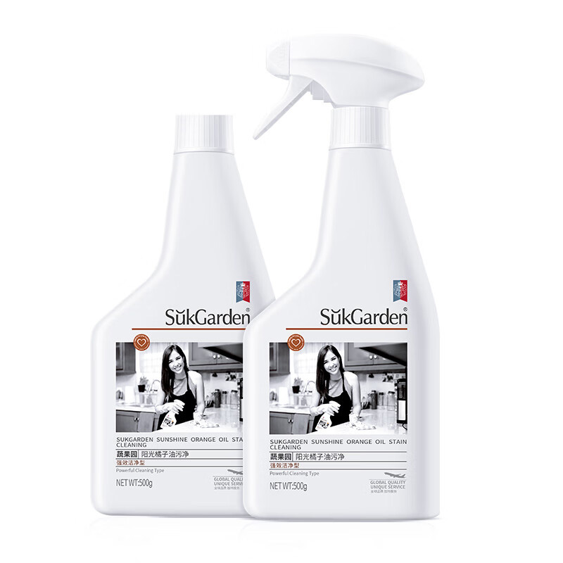 蔬果园油污清洁剂厨房去重油橘子清香抽油烟机500g*2瓶SGY0080